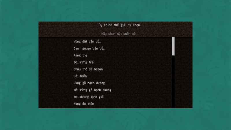 Chọn quần xã bạn thích