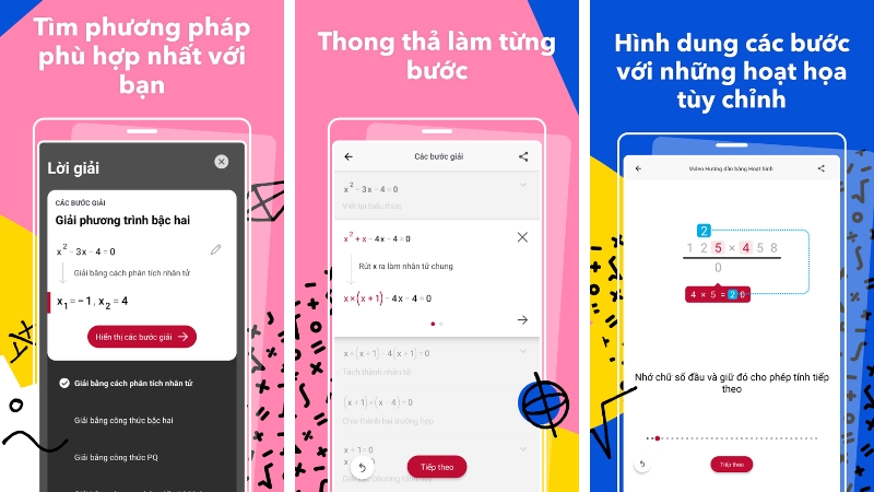 Photomath: camera giải toán, giải thích chi tiết cho từng phép tính