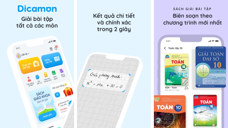 Dicamon: chụp bài tập, giải chi tiết mọi môn học, theo SGK mới nhất