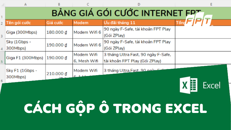 6 cách gộp ô trong Excel không mất dữ liệu, đơn giản, siêu dễ