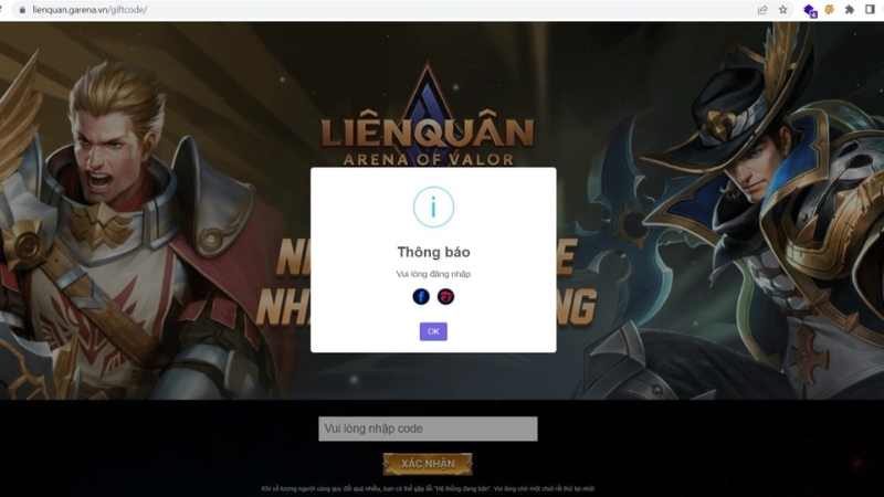 Tiến hành đăng nhập vào game