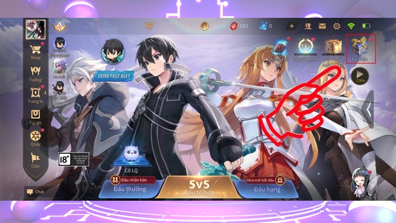 Chọn biểu tượng hộp quà