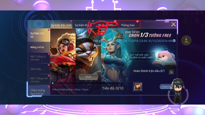 Chuyển sang tag thông báo