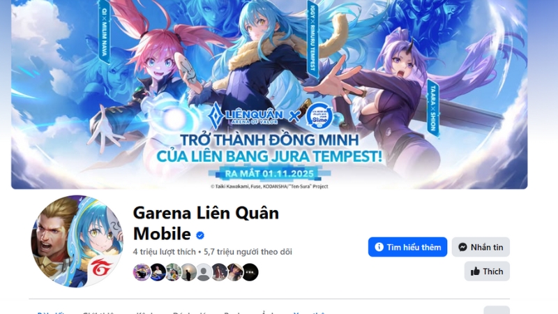 Theo dõi các trang mạng xã hội của Liên Quân Mobile