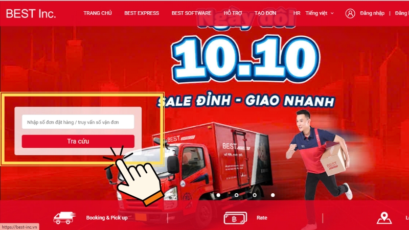 Truy cập vào website Best Express và nhập mã vận đơn