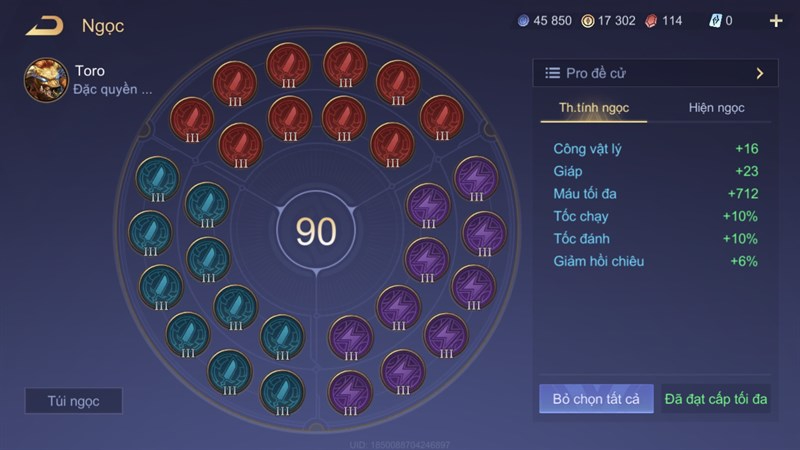 Hướng dẫn cách lên bảng ngọc cho Toro Liên Quân sức mạnh, áp sát nhanh, khống chế liên tục