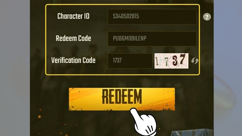 Mở website và nhập code