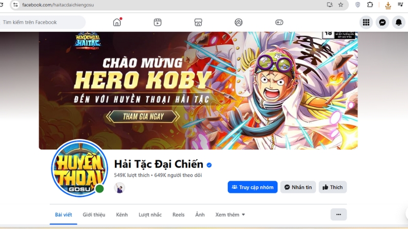 Fanpage của Hải Tặc Đại Chiến
