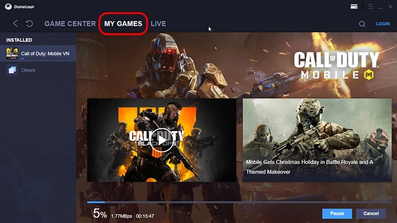 Chờ hệ thống tải các tệp cần thiết