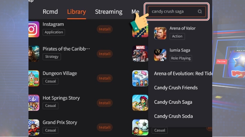 Tìm kiếm game mong muốn