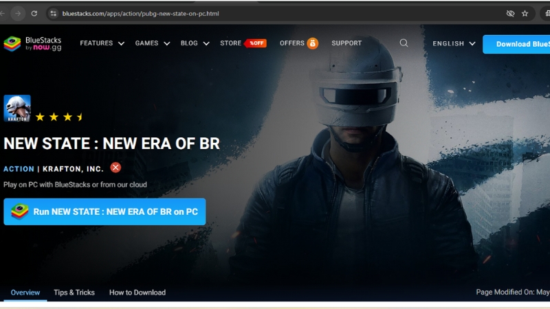 Truy cập vào trang chủ của BlueStacks