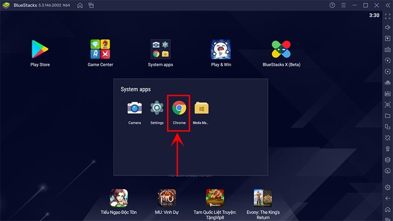 Truy cập vào Chrome