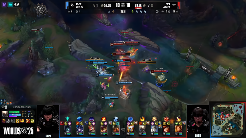 Pha combat đội nhóm mãn nhãn giữa T1 và KT