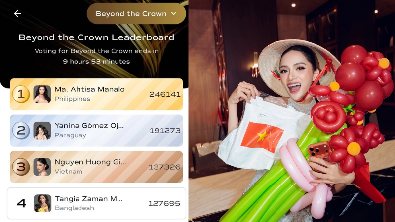 Hương Giang lọt vào Top 3 bình chọn giải thưởng Beyond The Crown