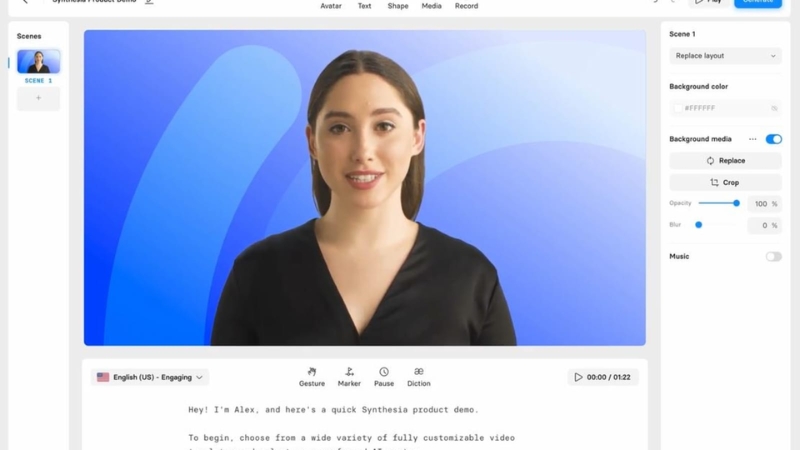 Synthesia là nền tảng tạo video AI lâu đời