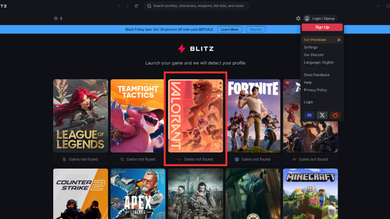 Giao diện trang chủ Tracker.gg sau khi được cài đặt