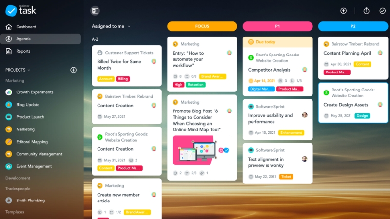 MeisterTask có giao diện đẹp mắt