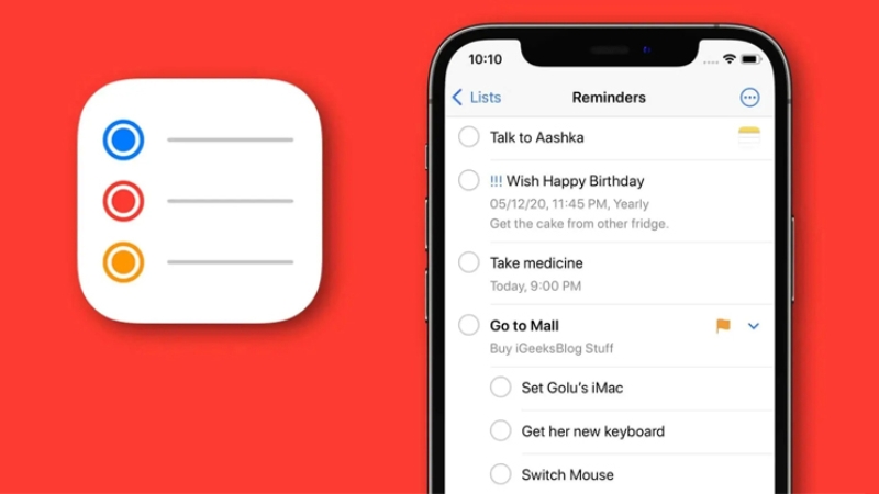 Apple Reminder là ứng dụng gốc của Apple