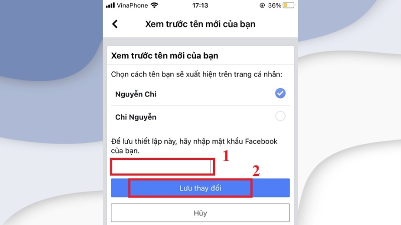 Nhập mật khẩu để xác nhận thao tác