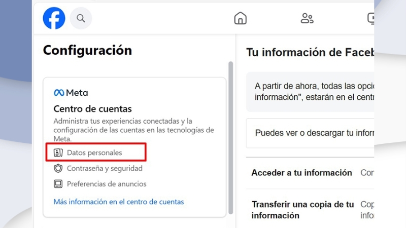 Chọn Datos Personales
