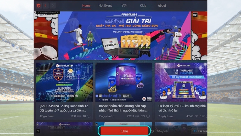 Nhấn nút Chơi để trải nghiệm game