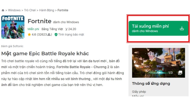 Nhấn vào nút tải xuống