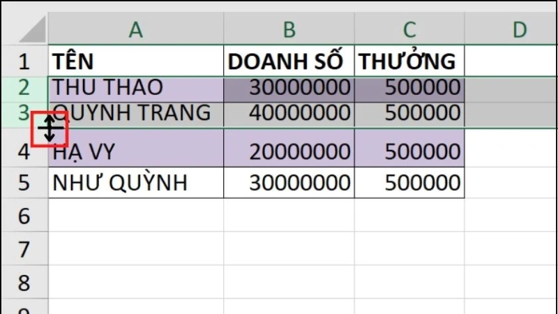 Cách giãn dòng trong Excel