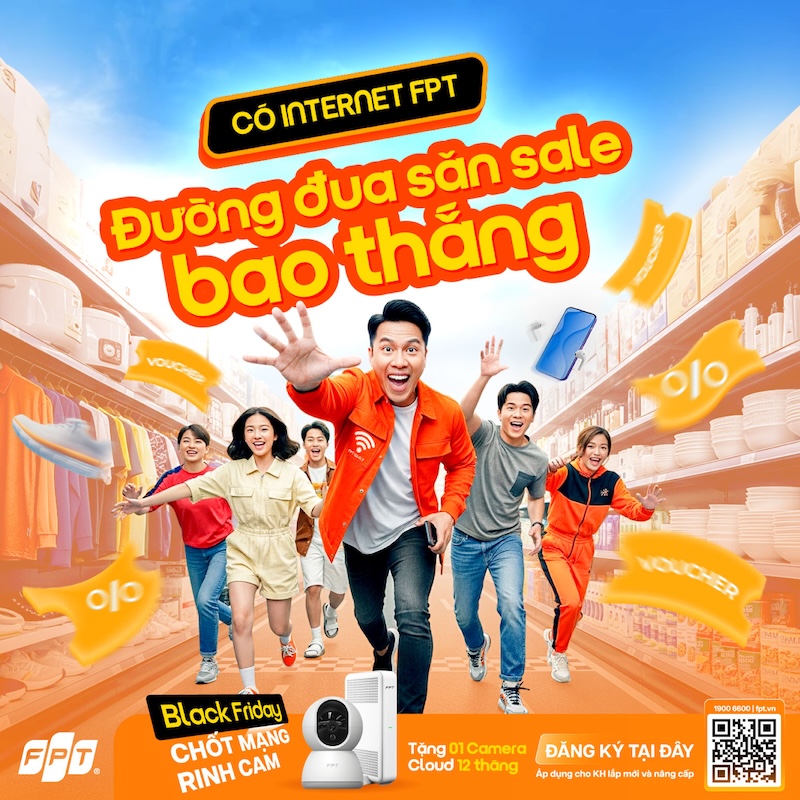 Đăng ký Internet FPT tốc độ cao, săn sale Black Friday bao nhanh, tặng thêm Camera AI thông minh</p> <h2>FPT Camera - Giải pháp giám sát tích hợp AI ngay trên thiết bị</h2> <p>FPT Camera là dòng camera giám sát thế hệ mới do FPT phát triển, được trang bị AI xử lý trực tiếp trên thiết bị. Công nghệ hiện đại có khả năng nhận diện thông minh, cảnh báo chính xác và tối ưu trải nghiệm giám sát cho hộ gia đình và doanh nghiệp. Đặc biệt, đây là một trong số ít giải pháp camera an ninh hiện nay vừa có hạ tầng Cloud bảo mật server đặt tại Việt Nam, vừa có AI tích hợp và dịch vụ hậu mãi top đầu.</p> <h3>Những tính năng nổi bật của FPT Camera AI</h3> <ul><li><strong>Phân biệt chuyển động của người và phương tiện</strong>, động vật, lá cây hay các vật thể chuyển động khác, giảm thiểu cảnh báo không đúng mục đích.</li> <li><strong>Nhận diện khuôn mặt thông minh</strong> với độ chính xác có thể lên đến 99%, duy trì hiệu suất ngay cả trong điều kiện ánh sáng kém.</li> <li><strong>Công nghệ đếm người và phân tích nhân khẩu học</strong> (độ tuổi, giới tính, biểu cảm), tạo bản đồ nhiệt (heat map) ở các khu vực có mật độ di chuyển cao.</li> <li><strong>Phân tích hành vi và phát hiện bất thường</strong> như đột nhập, phá hoại, đám đông tụ tập,...</li> </ul><p><em><br></em><img src=