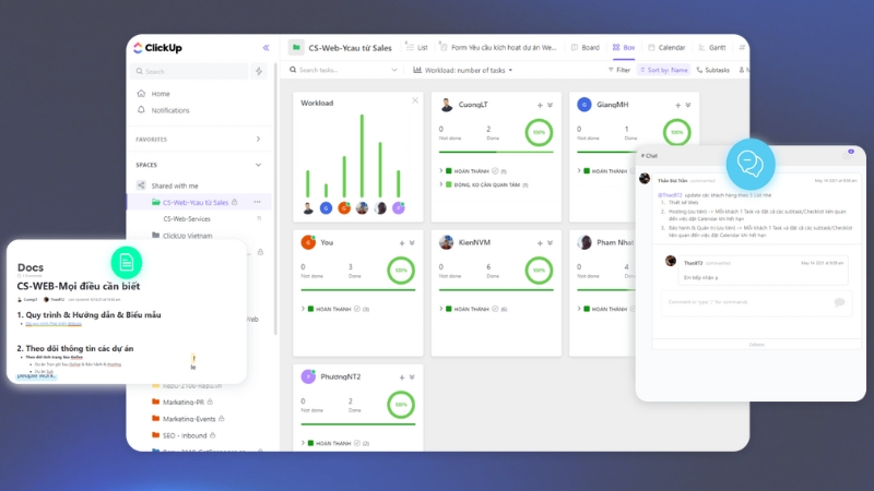 ClickUp tích hợp đa dạng chế độ xem trên cùng một nền tảng