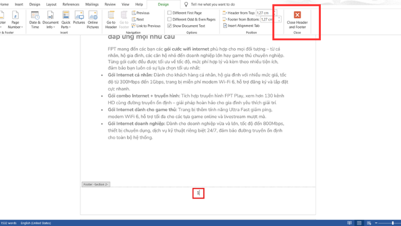 Bước cuối cùng là xóa số trang và định dạng lại theo ý muốn