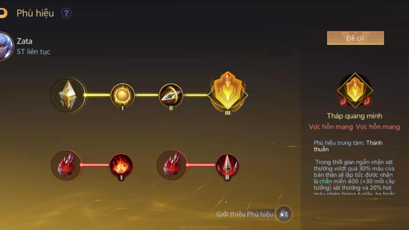 Phù hiệu và phép bổ trợ dành riêng cho Zata