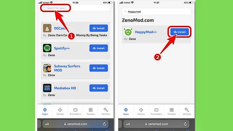Vào trang cài đặt