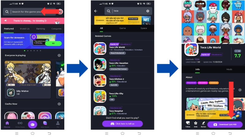 Nhấn Download để tải Toca Boca