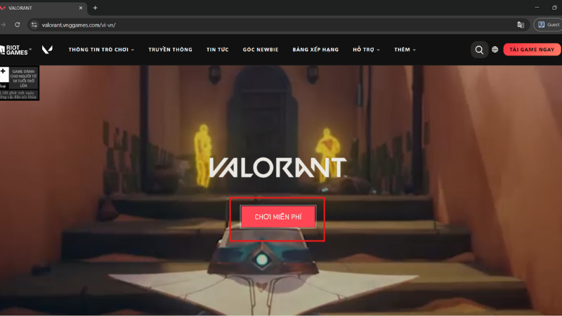 Vào trang chủ và tải game