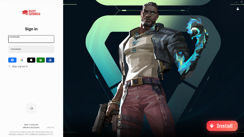 Đăng nhập tài khoản Riot và bắt đầu trải nghiệm Valorant