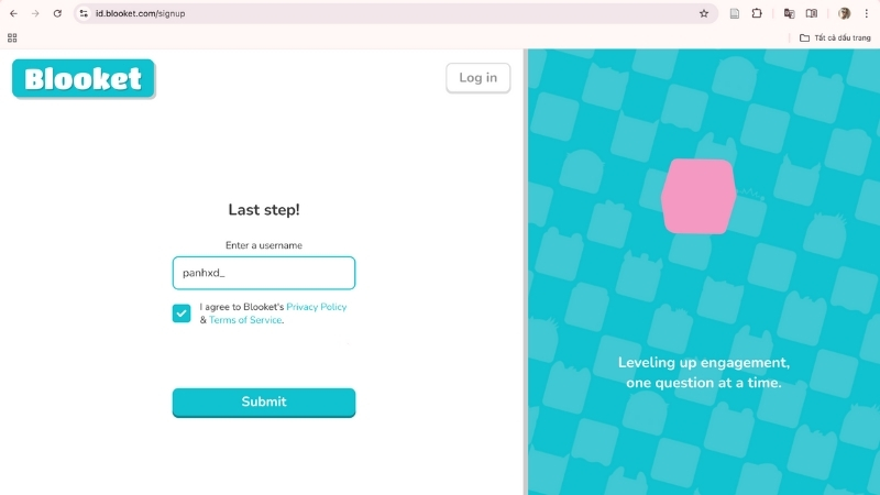 cách tạo tài khoản Blooket