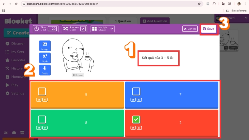 cách tạo trò chơi Blooket