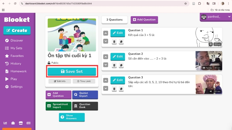 cách tạo trò chơi Blooket