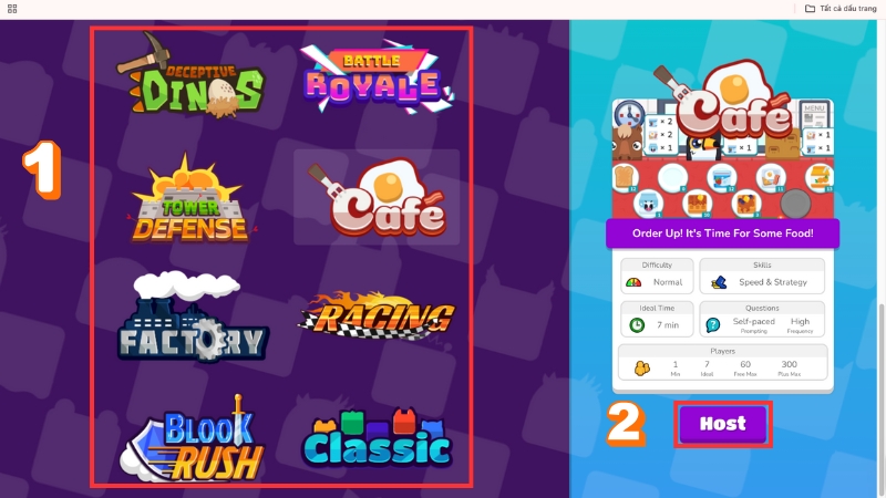 cách tạo trò chơi Blooket