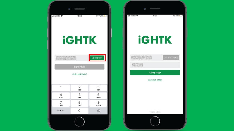 Nhập số điện thoại nhận hàng rồi điền OTP