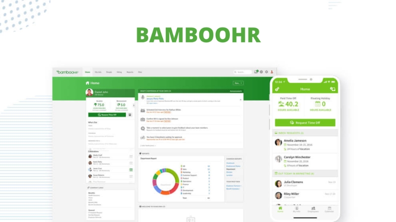HRM BambooHR là phần mềm nhân sự dễ sử dụng với giao diện hiện đại