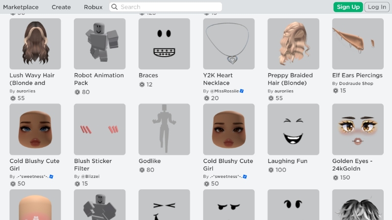 Thiết kế và bán trang phục, vật phẩm tại Roblox Marketplace