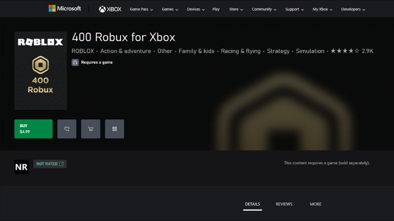 Nạp Robux cho Xbox