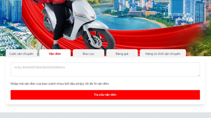 Cách nhập mã vận đơn vào thanh tra cứu trên website J&T Express