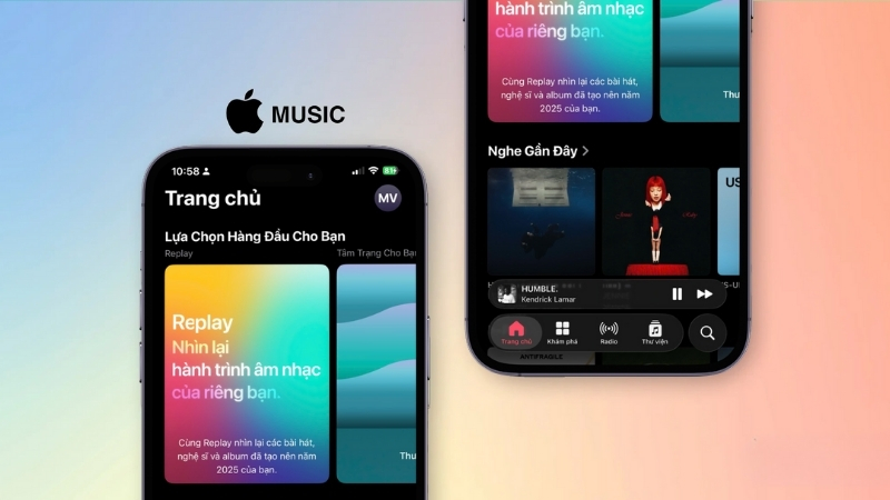 Giao diện Apple Music Replay 2025