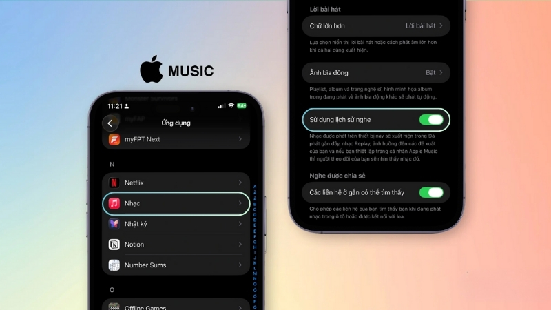 Cho phép bật lịch sử nghe nhạc để Apple Music Replay 2025 hoạt động chính xác