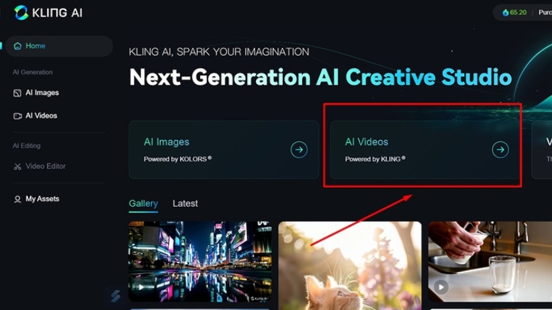 Tại giao diện chính, chọn AI Videos