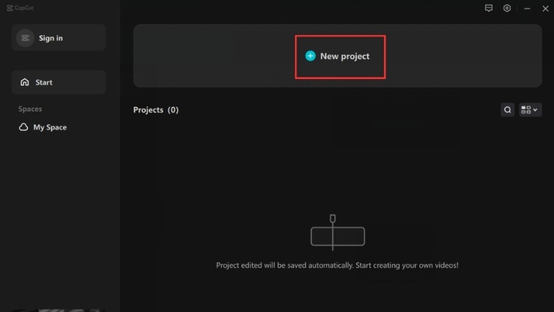 Nhấn vào New Project