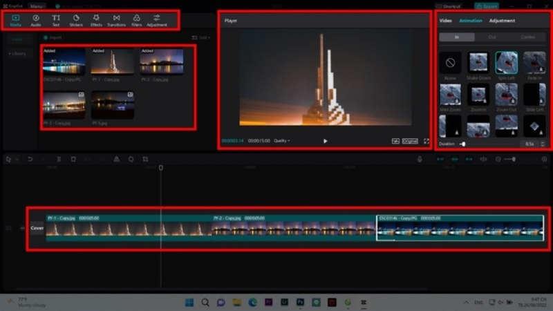 Thực hiện chỉnh sửa trên Capcut