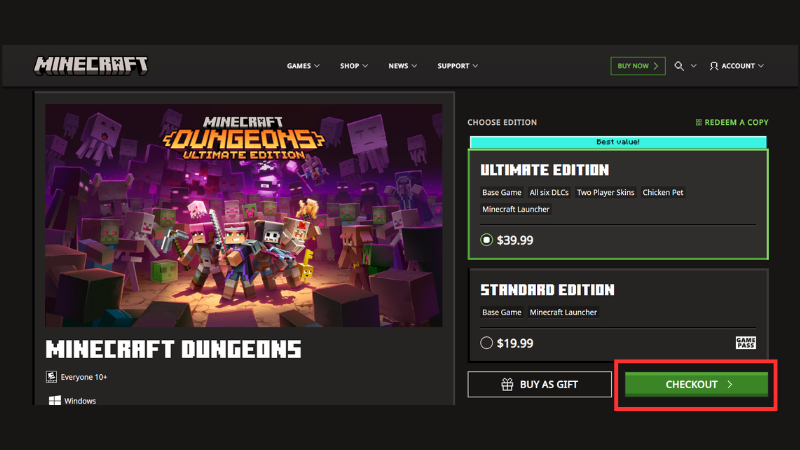 Lựa chọn phiên bản và thanh toán